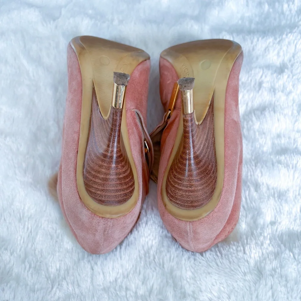 Giuseppe Zanotti | Pink Suede Fur Lined Ankle Booties High Heel Round Toe 39